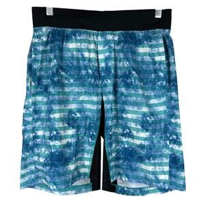 Lululemon T.H.E. Short Luxtreme Lined 9" Inseam Tidal Stipes Men's Medium EUC